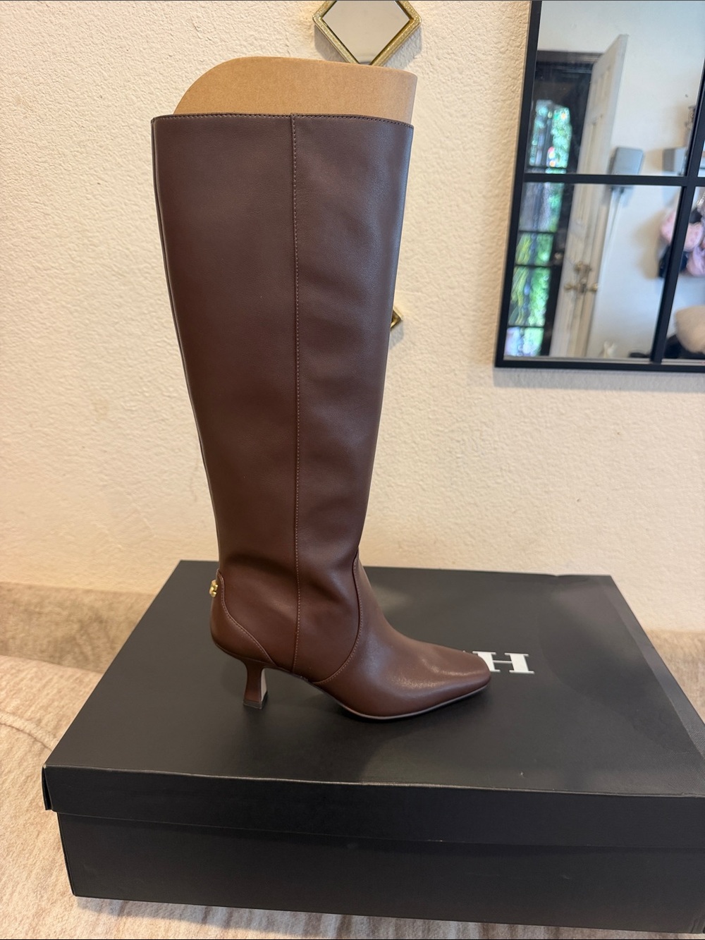 Coach Dark Brown Leather Over-the-Knee Boots